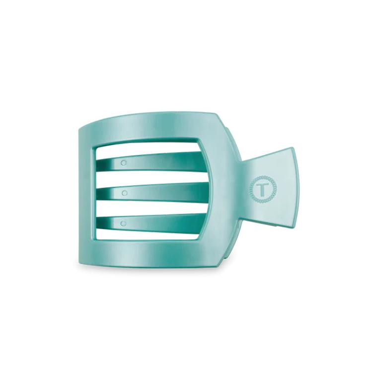 Teleties Medium Flat Square Hair Clip Totally Turquoise