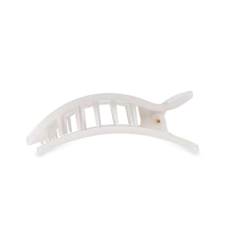 Teleties Medium Flat Rectangle Hair Clip Coconut White