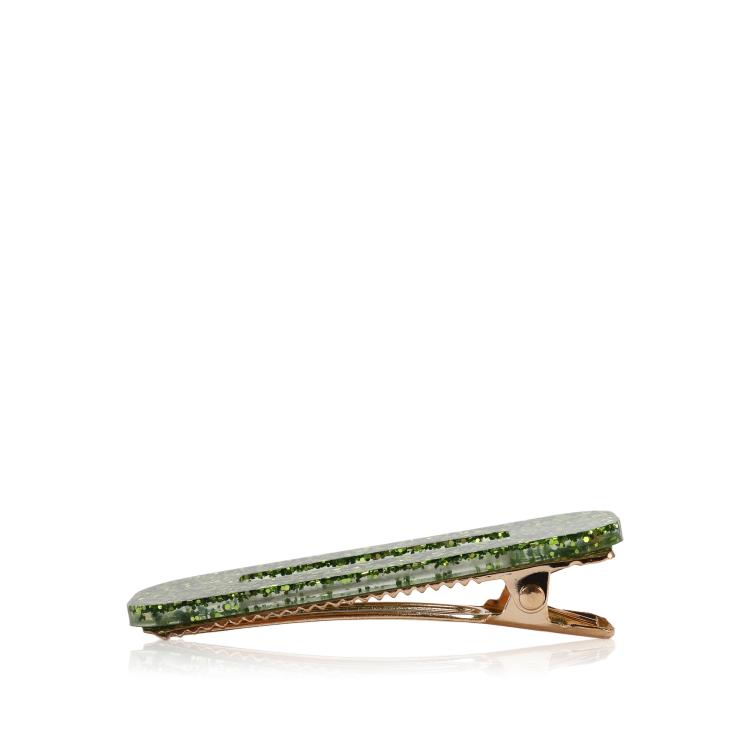 CG Home rechteckige Haarspange Limette glitzer