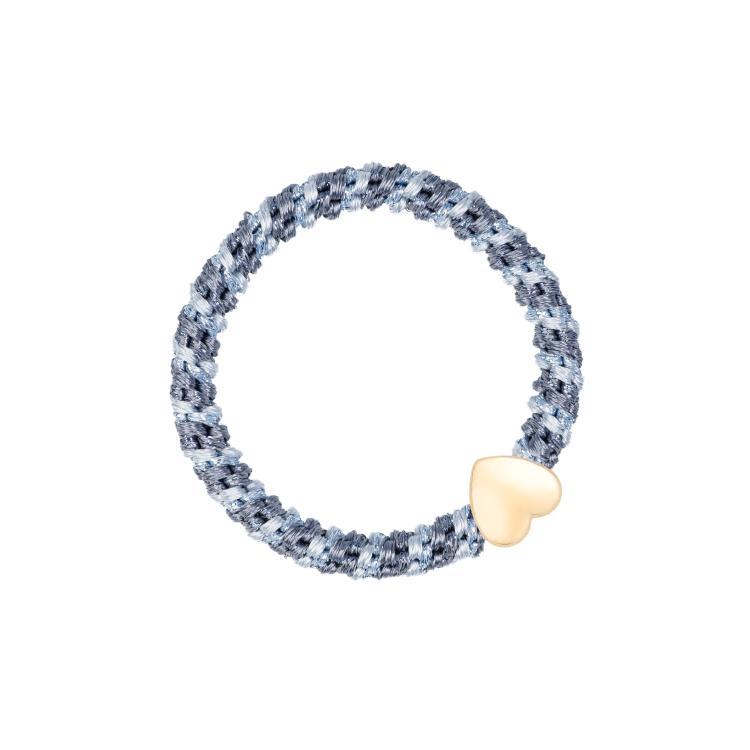 Dark Haargummi Cool Blue Glitter Mix Golden Heart