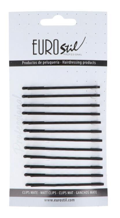 Eurostil matte Haarnadeln gewellt 65 mm schwarz