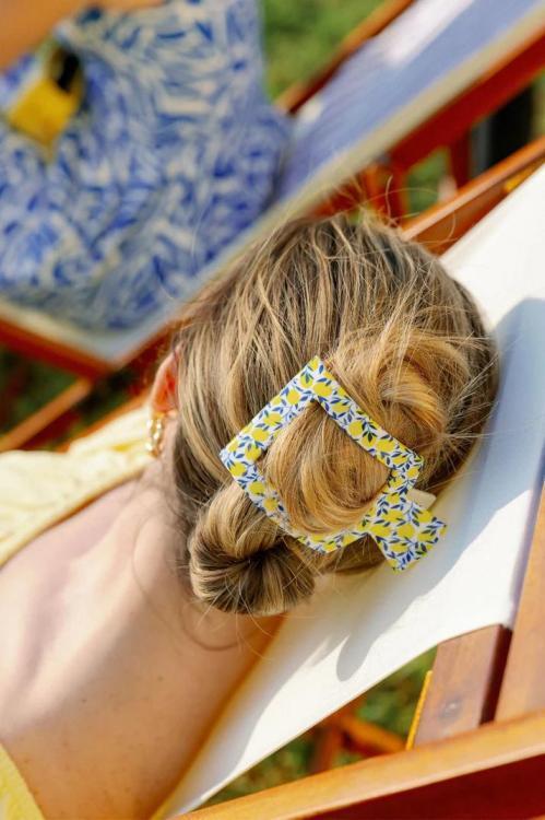 Teleties Small Flat Square Hair Clip Limoncello