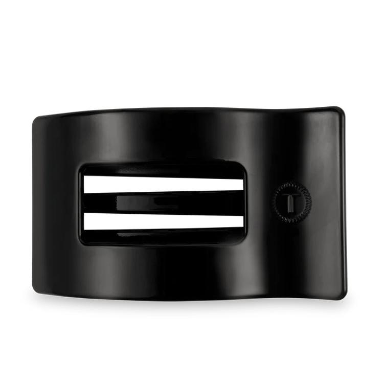 Teleties Large Flat Rectangle Hair Clip Jet Black