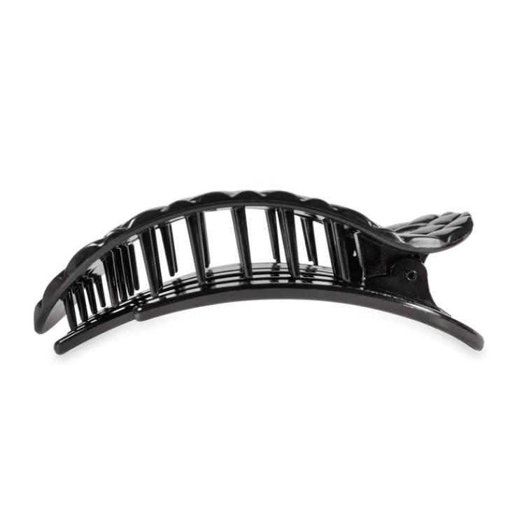 Teleties Flat Round Clip groß Jet Black Quilted