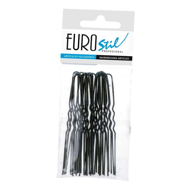 Eurostil gewellte Haarklammern nicht sichtbar 85 mm schwarz