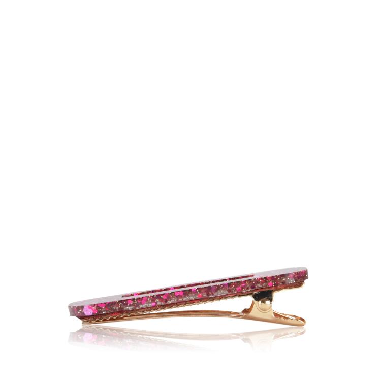 CG Home rechteckige Haarspange pink glitzer