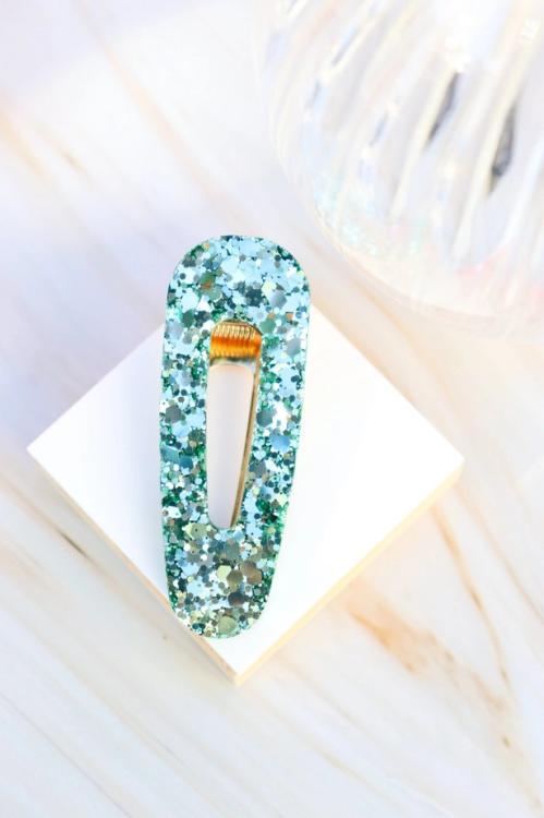 CG Home Dreieckige Haarspange Moosgrüne holografische