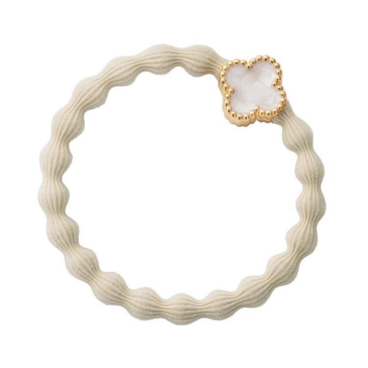 ByEloise London Enamel Gold Quatrfoil Vanilla