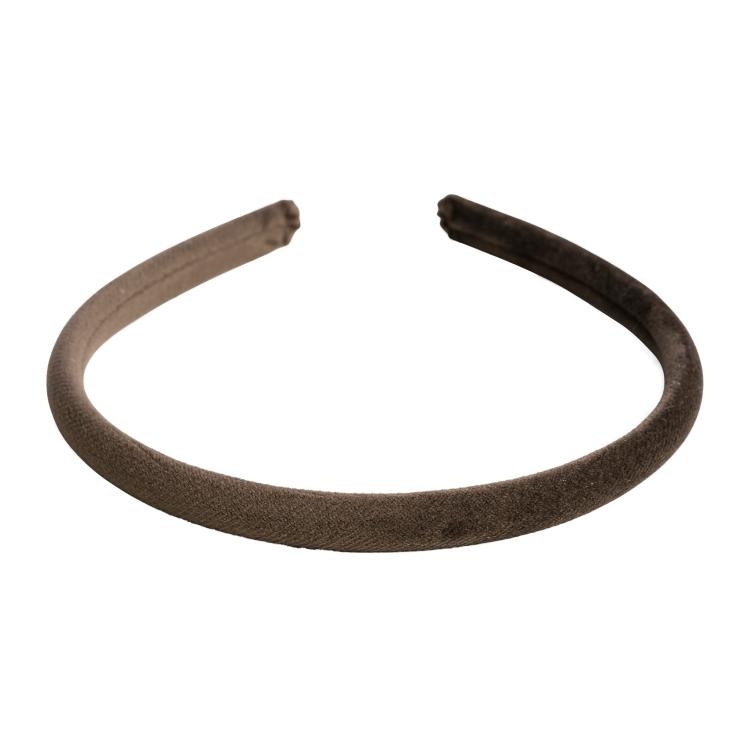 Dark Velvet Hairband Chocolate Brown schmal