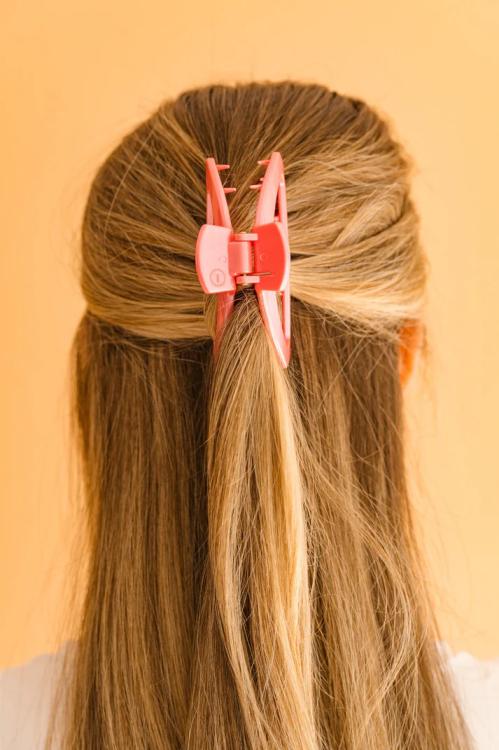 Teleties Open Hair Clip Calming Coral medium