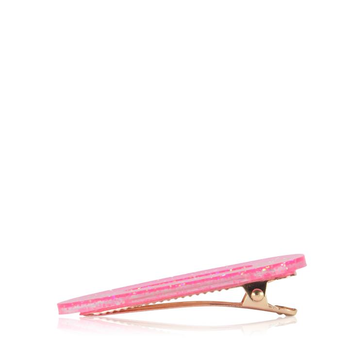 CG Home Dreieckige Haarspange Neonpink Glitzer