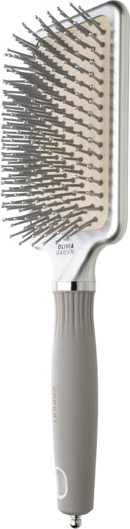 Olivia Garden Expert Care Rectangular Nylon Bristles Silver L