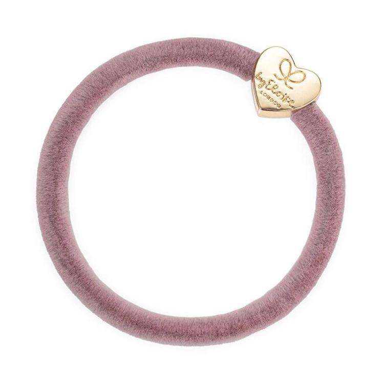 ByEloise Velvet Gold Heart Champagne Pink
