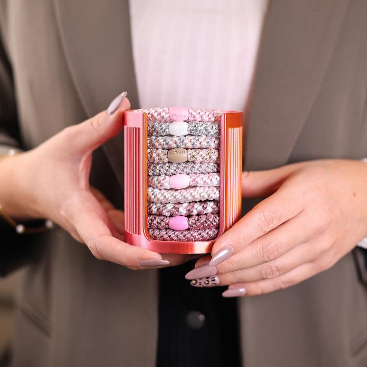 Wunderkopf Haargummi Organizer Goldenes Rosa