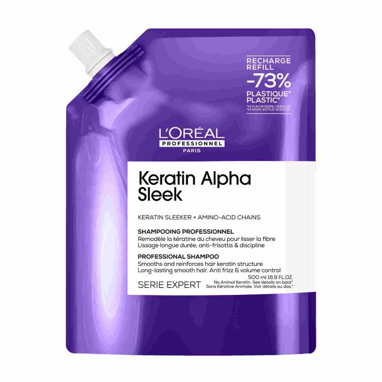 Loreal Keratin Alpha Sleek Shampoo - Nachfüllpack
