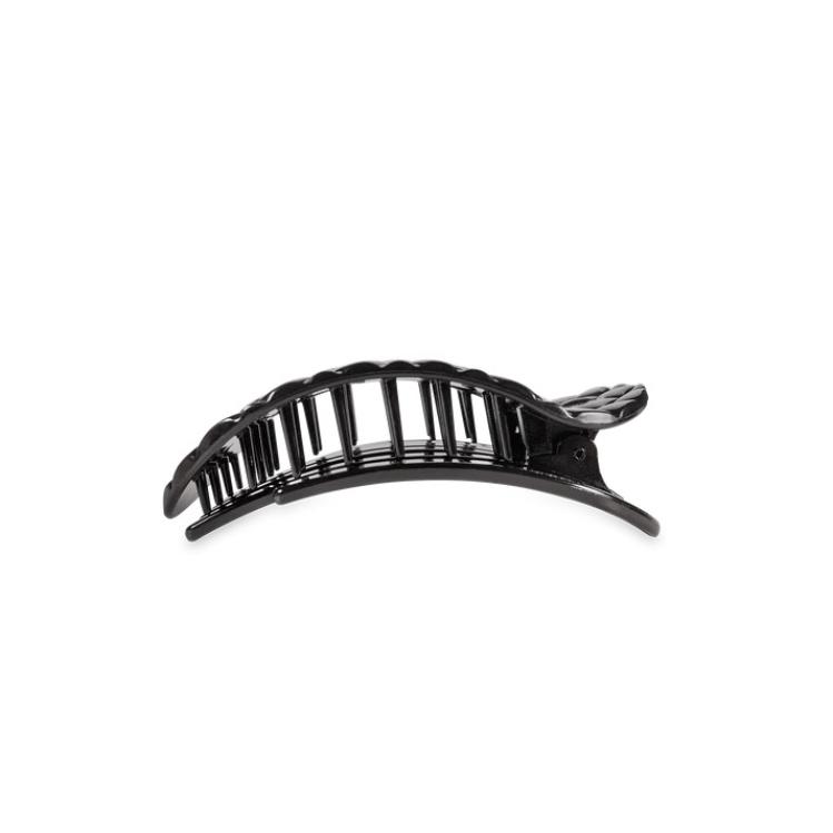 Teleties Flat Round Clip klein Jet black Quilted