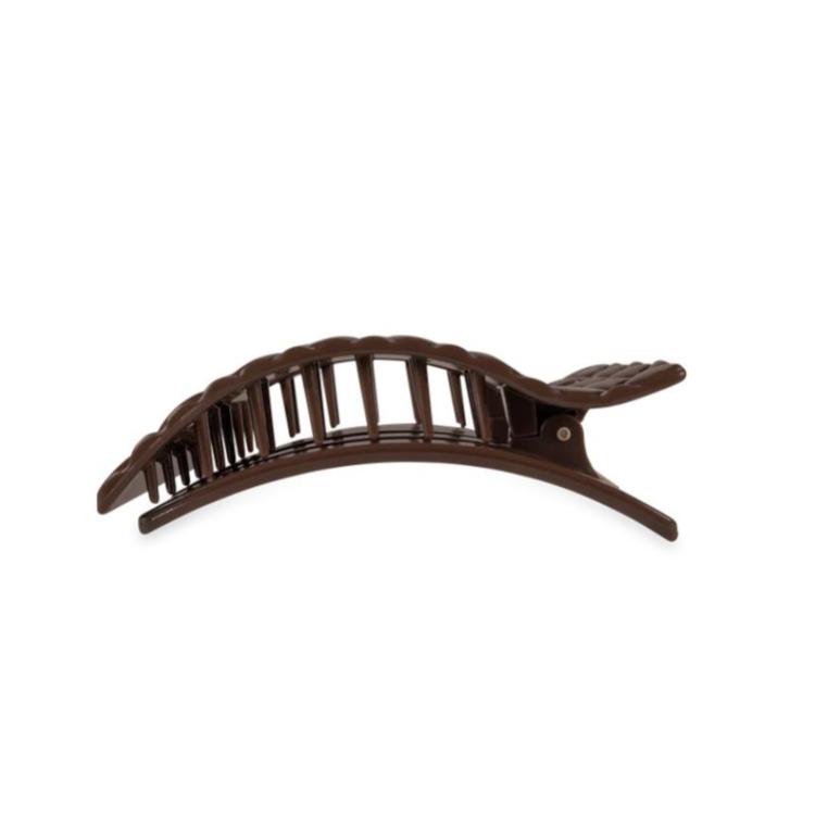 Teleties Medium Flat Rectangle Hair Clip Truly Taupe Quilted