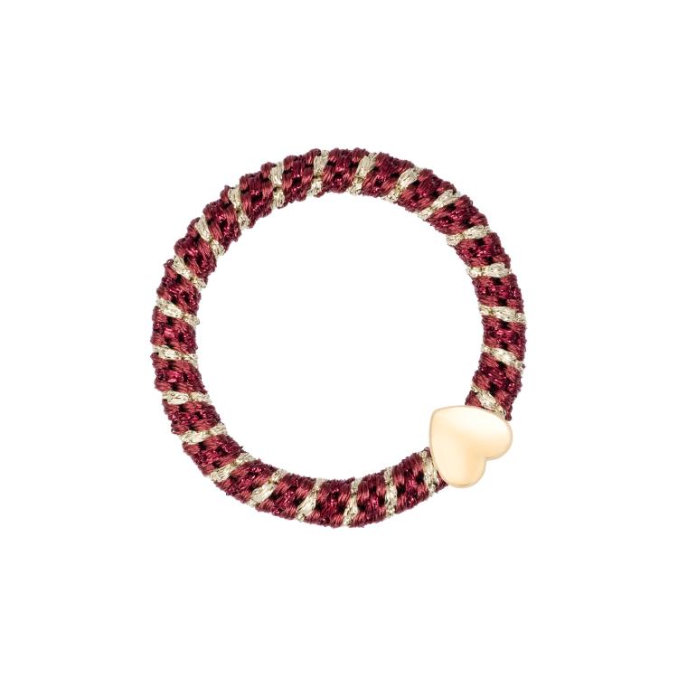 Dark Haargummi Maroon Glitter Mix with Golden Heart