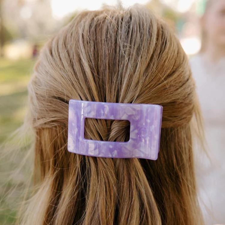 Teleties Small Flat Rectangle Hair Clip Lavender Mist