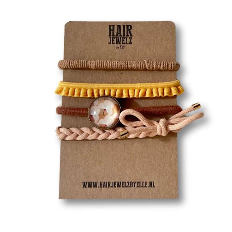 Hairjewelz by Elle Colourband Taupe Flower