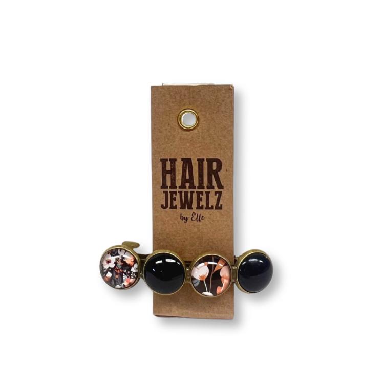 Hairjewelz by Elle Haarspange Original Black Floral