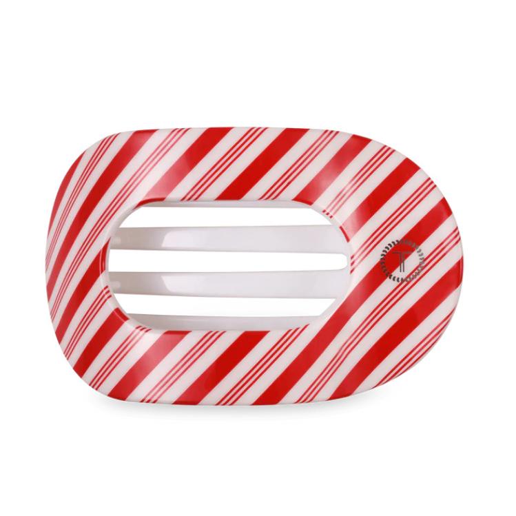 Teleties Flat Round Clip groß Candy Cane Crush