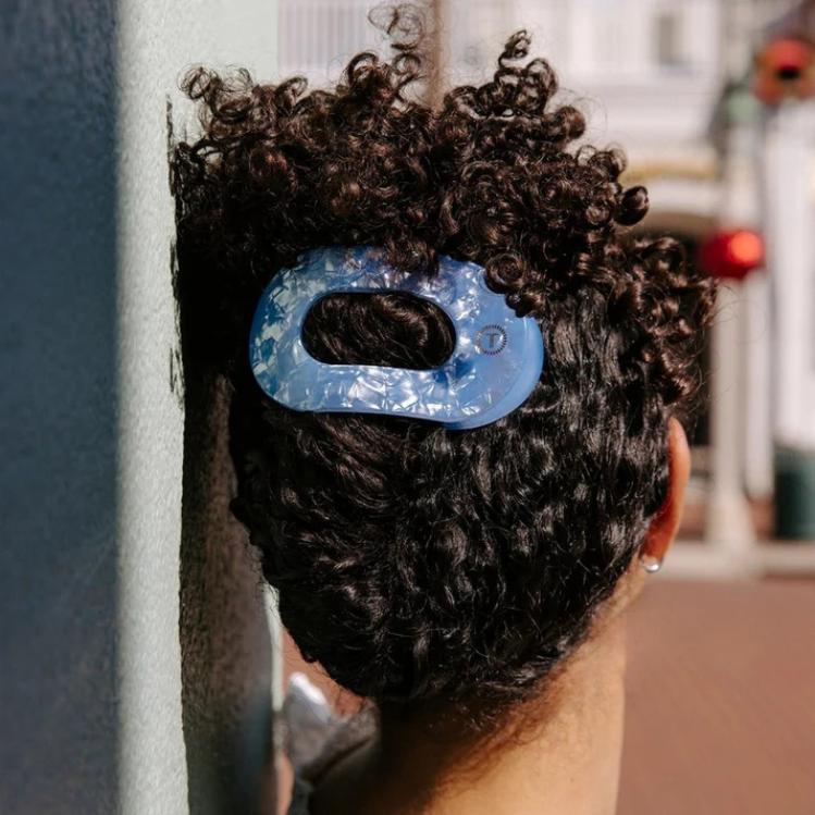 Teleties Flat Round Clip groß Blue Lagoon