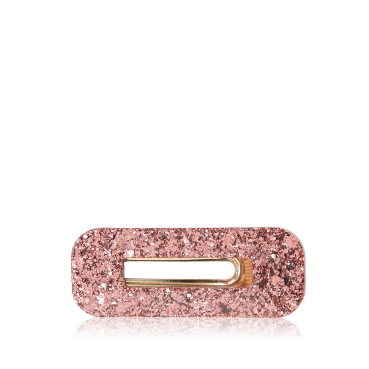CG Home rechteckige Haarspange rosegold glitzer
