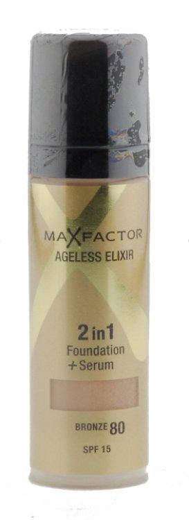 Max Factor Ageless Elixir 2 in 1 Foundation + Serum 80 Bronze