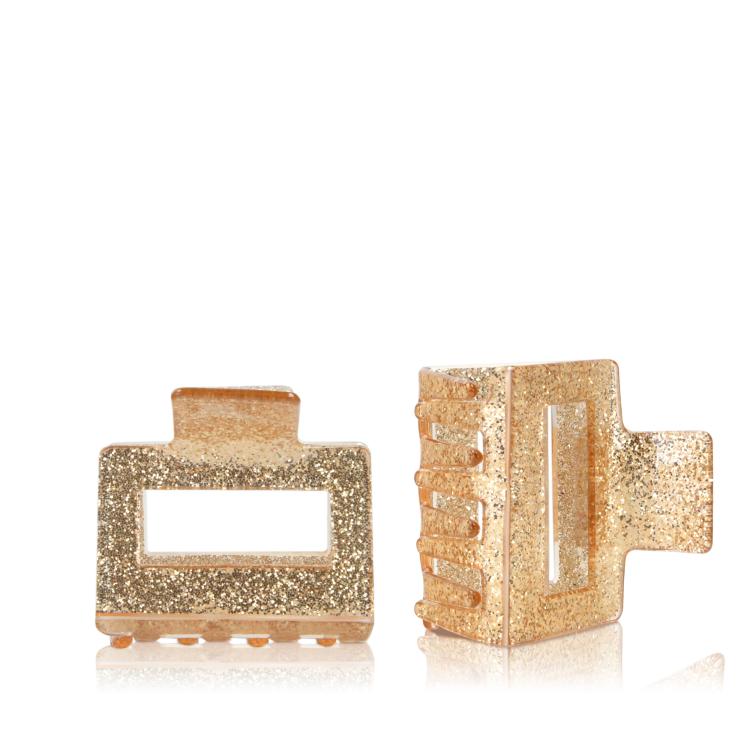 by Vivi Haarklammer Quadrat Gold Glitzer