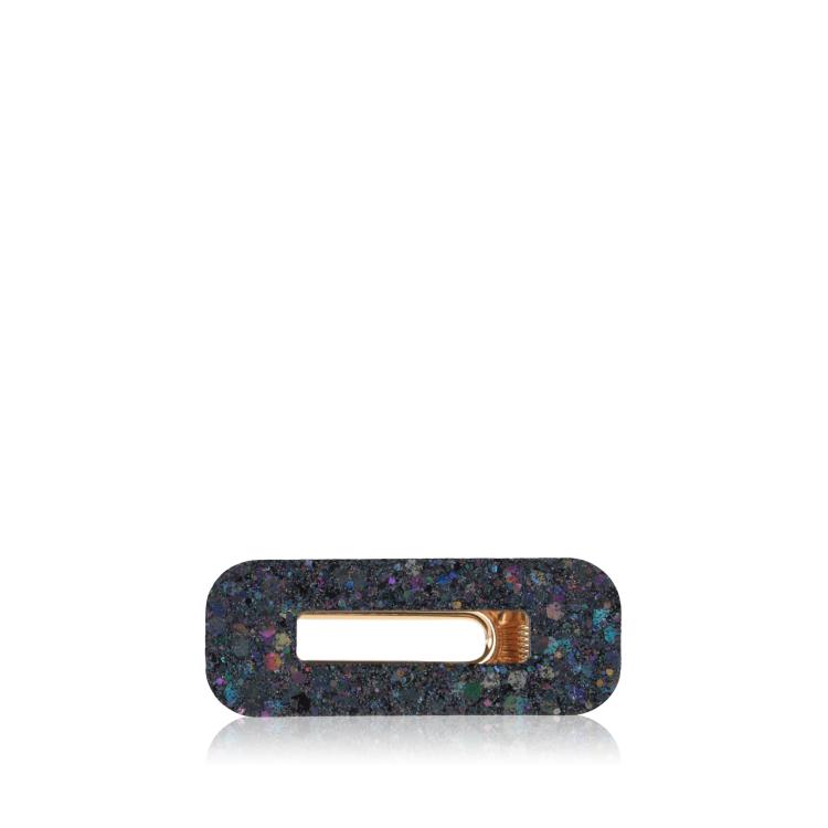 CG Home rechteckige Haarspange schwarz glitzer