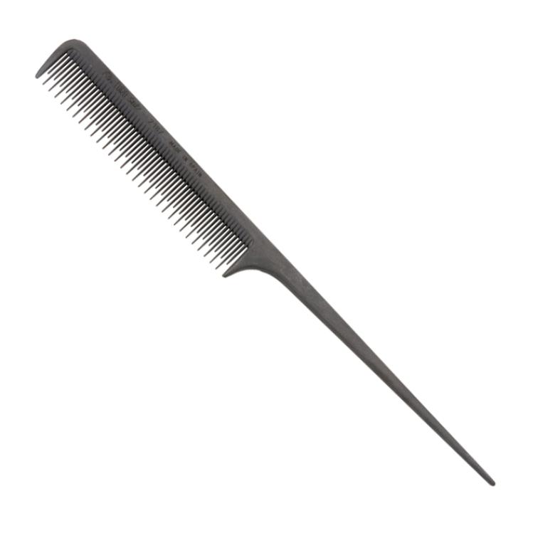 Eurostil Stielkamm mit Touper-Zahnung Carbon 20,5cm
