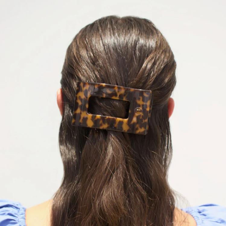 Teleties Medium Flat Rectangle Hair Clip Tortoise