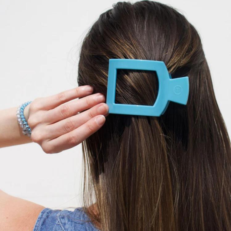 Teleties Medium Flat Square Hair Clip Summer Sky
