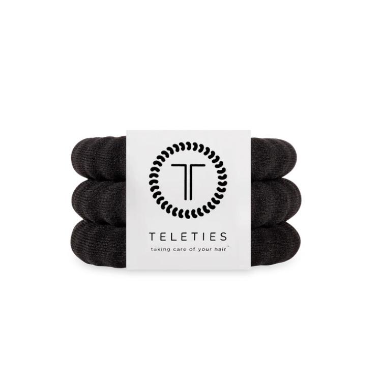 Teleties Nylon Hair Ties groß Jet Black