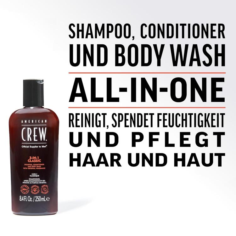 American Crew 3-in-1 Shampoo, Conditioner und Body-Wash