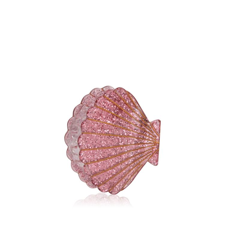 By Vivi Muschel Haarklammer Alt Rosa Glitzer