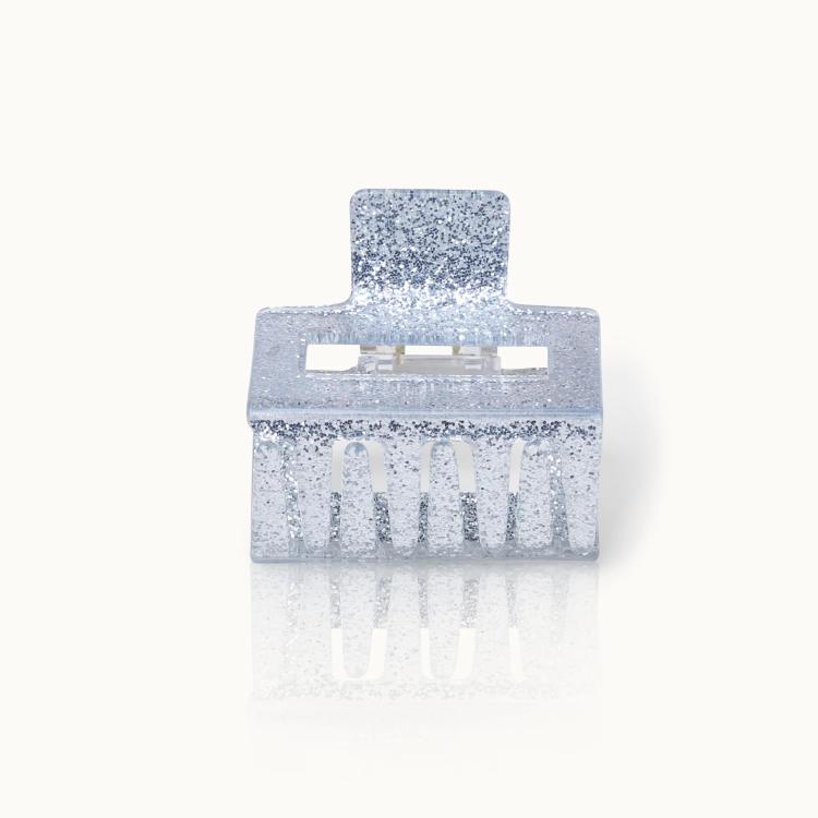 by Vivi Haarklammer Quadrat Silber Glitzer