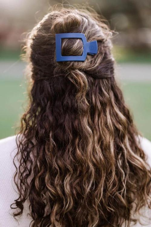 Teleties Small Flat Square Hair Clip Midnight Rain
