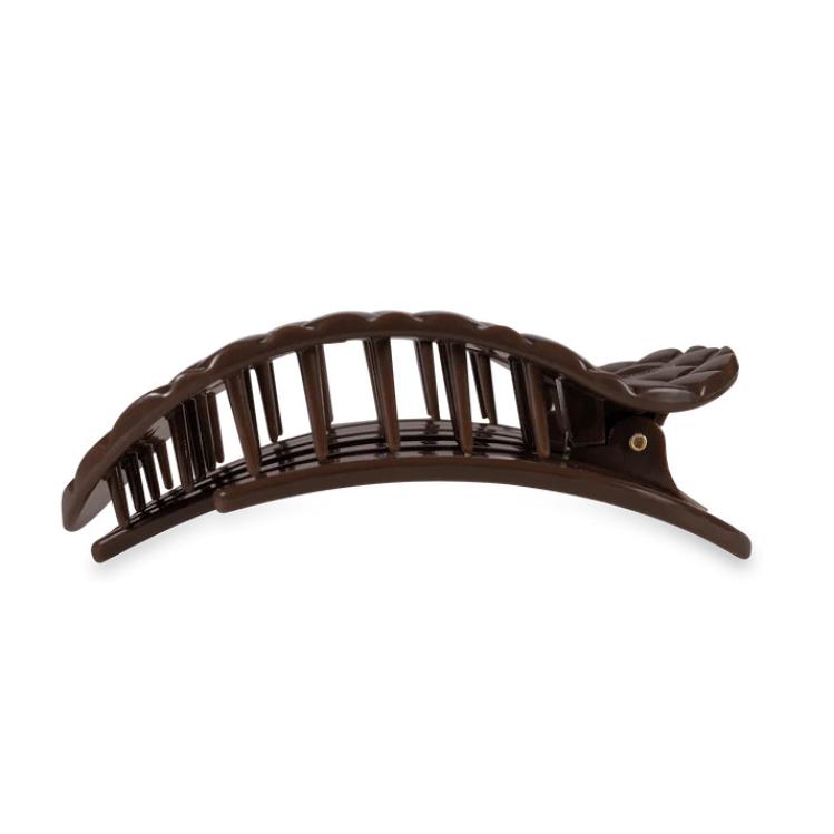 Teleties Flat Round Clip groß Truly Taupe Quilted