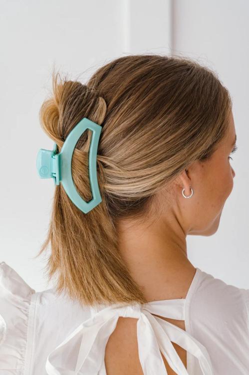 Teleties Open Hair Clip Totally Turquoise large