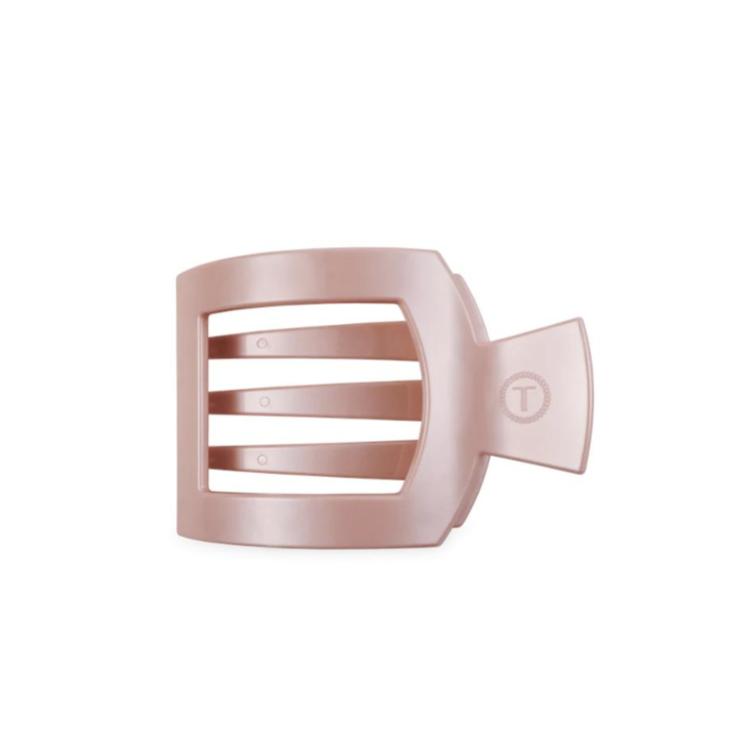 Teleties Medium Flat Square Hair Clip Pearly Pink