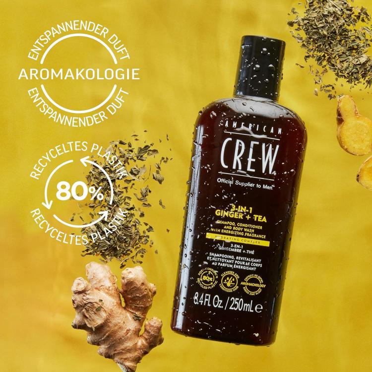 American Crew 3-in-1 Ginger + Tea hair-body-wash