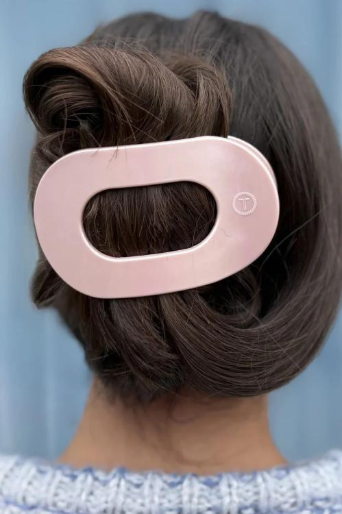Teleties Flat Round Clip groß Pearly Pink