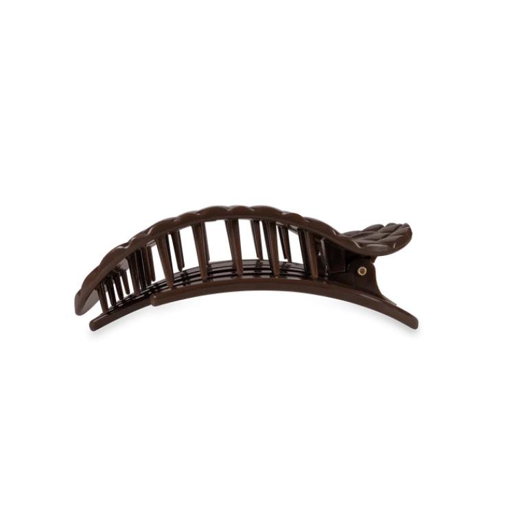 Teleties Flat Round Clip medium Truly Taupe Quilted