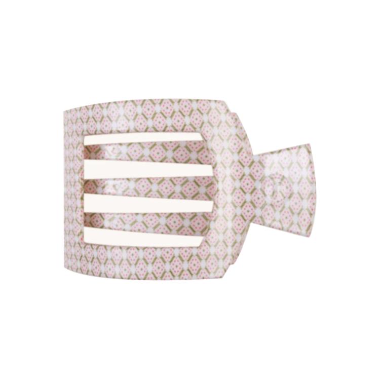 Teleties Large Flat Square Hair Clip Pine & Pearl