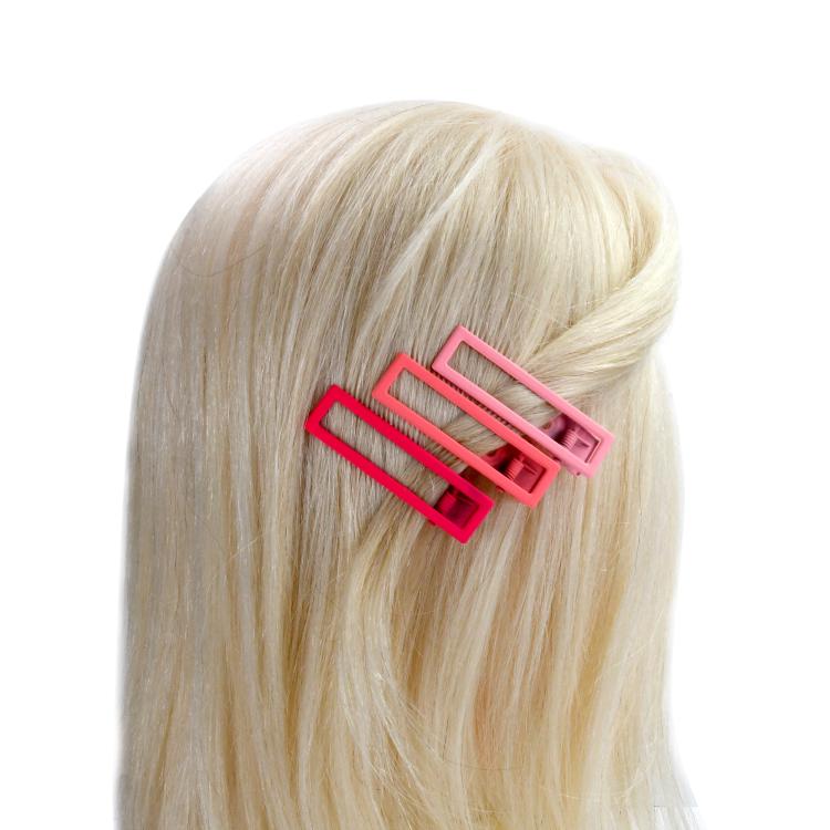 Helly Hair Paper Clip eckig pink