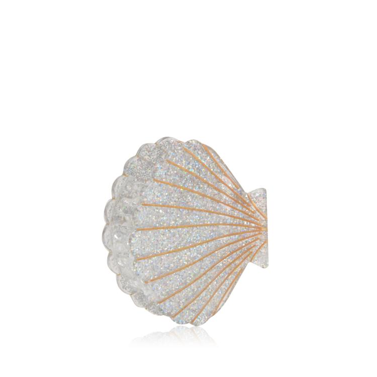 By Vivi Muschel Haarklammer Silber Glitzer