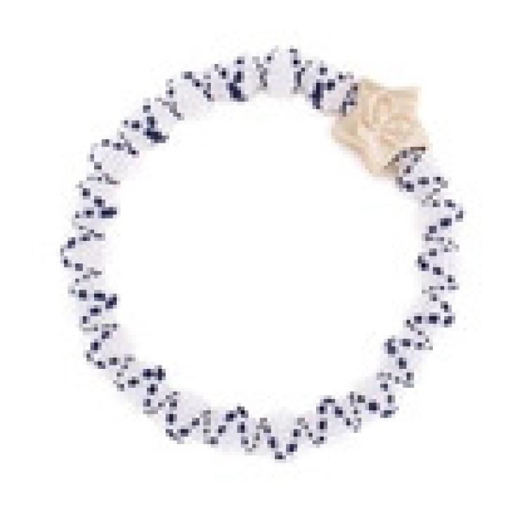 ByEloise London Gold Star Crisscross Navy on White