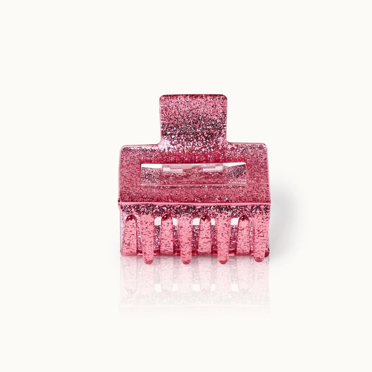 by Vivi Haarklammer Quadrat Rosa Glitzer